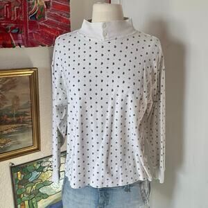 either or white patterned turtleneck sweater